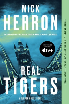 Paperback of "Real Tigers" by Soho Crime, featuring the book cover with tiger imagery and bold title text.