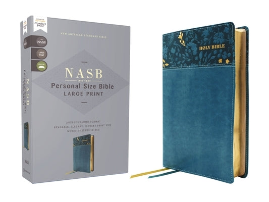 Nasb, Personal Size Bible, Large Print, Leathersoft, Teal, Red Letter, 1995 Text, Comfort Print Bible Zondervan