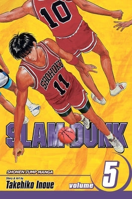 Paperback of Slam Dunk, Vol. 5 manga by Viz Media featuring colorful cover art with basketball players in action.
