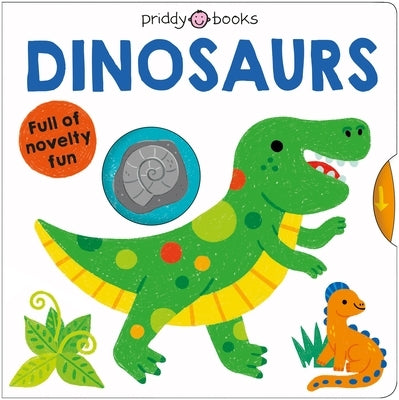 My Little World Dinosaurs board book by Priddy Books US showing colorful dinosaur illustrations for young children.