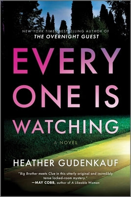 Paperback copy of Everyone Is Watching: A Locked-Room Thriller by Park Row, showing the book cover with dark, suspenseful artwork.