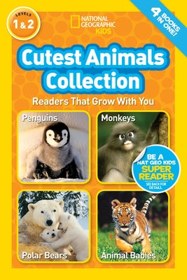 Paperback book cover for National Geographic Kids' Cutest Animals Collection, featuring colorful illustrations of adorable animals.