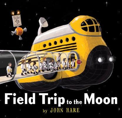 Paperback copy of "Field Trip to the Moon" by Margaret Ferguson Books, showing the book cover with space-themed illustrations.