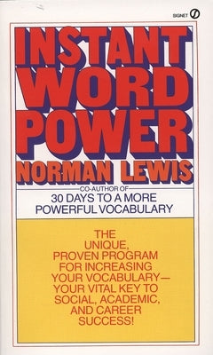 Mass market paperbound book titled "Instant Word Power" by Berkley Books, featuring a colorful cover design with bold lettering.