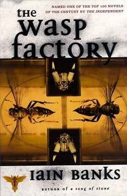 Paperback of The Wasp Factory by S&s/Saga Press, featuring a dark, atmospheric cover with the book's title and author details.