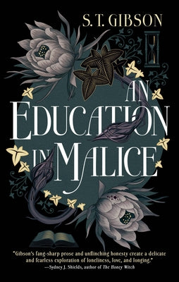 Paperback copy of "An Education in Malice" by Redhook featuring the book cover with dark, ominous artwork and title text.
