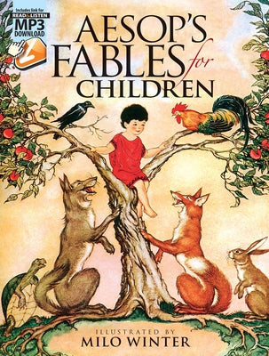 Paperback book of Aesop's Fables for Children by Dover Publications, featuring colorful illustrated cover.