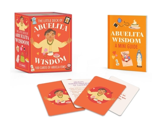 Paperback deck of 100 Abuela wisdom cards from Rp Minis, featuring colorful illustrations and heartfelt sayings.