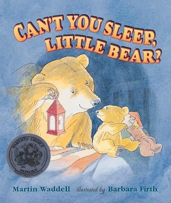 Paperback of "Can't You Sleep, Little Bear?" by Candlewick Press featuring a cozy illustrated scene from the children's book.