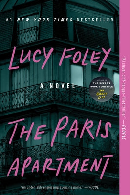 Paperback of The Paris Apartment novel by William Morrow & Company, featuring a cover with Parisian cityscape artwork.