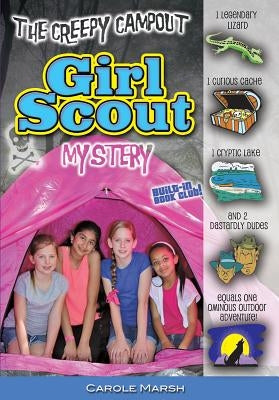 Paperback of The Creepy Campout Girl Scout Mystery by Carole Marsh Mysteries, showing the book cover with spooky camp scene.