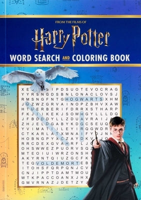 Paperback Harry Potter word search and coloring book by Thunder Bay Press featuring magical scenes and puzzles for fans.