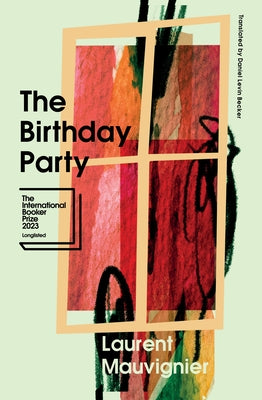 Paperback copy of "The Birthday Party" by Transit Books, featuring the book's cover with bold title and colorful design.