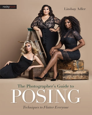 Paperback copy of The Photographer's Guide to Posing by Rocky Nook, showing the book cover with posing techniques for photographers.