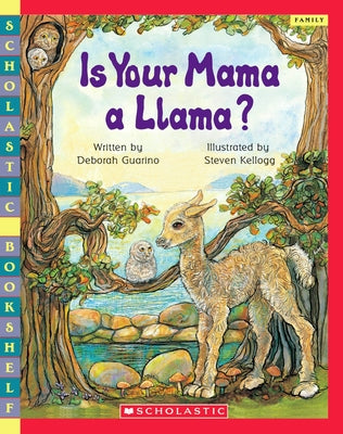 Paperback of "Is Your Mama a Llama?" by Scholastic Paperbacks featuring colorful llama illustrations on the cover.