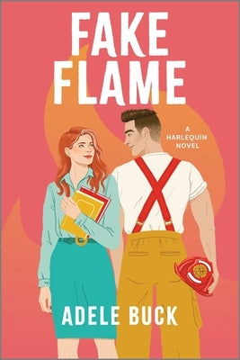 Paperback of Fake Flame: A Spicy Fake Dating Firefighter Romance by Afterglow Books, with a fiery cover featuring a firefighter theme.