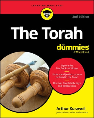 Paperback book titled "The Torah for Dummies" by For Dummies, featuring a colorful cover with Hebrew symbols and beginner-friendly design.