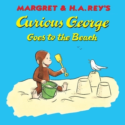 Paperback of Curious George Goes to the Beach by Clarion Books, showing the book cover with colorful beach scene and Curious George.