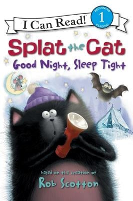Paperback of "Splat the Cat: Good Night, Sleep Tight" by HarperCollins featuring Splat the Cat sleeping peacefully.