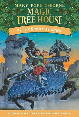 Paperback of "The Knight at Dawn" by Random House Books for Young Readers, showing the book cover with medieval castle illustration.