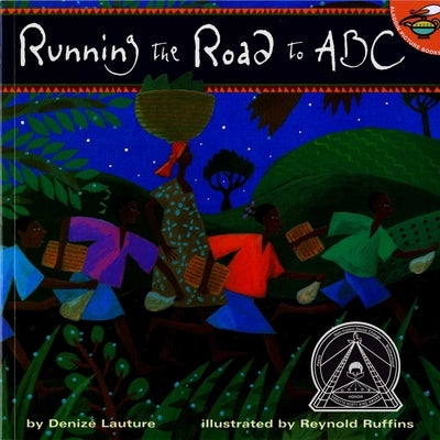 Paperback of "Running the Road to ABC" by Aladdin Paperbacks featuring colorful cover art with children running on a road.