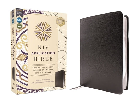 NIV Application Bible, European Bonded Leather, Black, Red Letter, Comfort Print: Bringing the Ancient Message of the Bible Into Your World Bible Zondervan