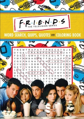 Paperback Friends Word Search, Quotes, and Coloring Book by Thunder Bay Press featuring colorful pages and themed puzzles.