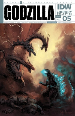 Godzilla Library Collection Vol. 5 paperback by IDW Publishing featuring classic Godzilla comic book cover art.