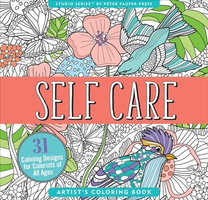 Self Care Coloring Book paperback by Peter Pauper Press Inc. featuring calming illustrations for relaxation and creative expression.