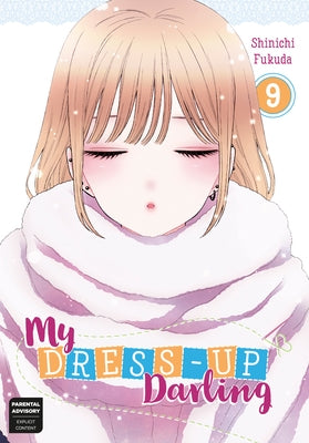 Paperback of My Dress-Up Darling 09 manga by Square Enix Manga, featuring colorful cover art with characters in cosplay attire.