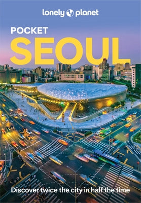 Paperback Lonely Planet Pocket Seoul travel guide with cover image featuring Seoul landmarks and cityscape.