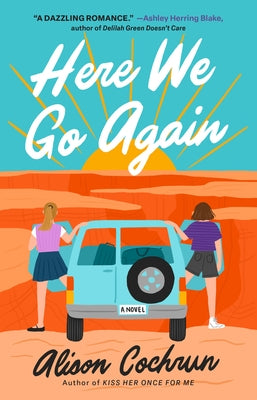 Here We Go Again paperback by Atria Books featuring a colorful cover design, placed on a flat surface.