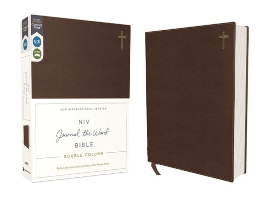 Niv, Journal the Word Bible, Double-Column, Leathersoft, Brown, Red Letter Edition, Comfort Print: Reflect, Take Notes, or Create Art Next to Your Fav Bible Zondervan