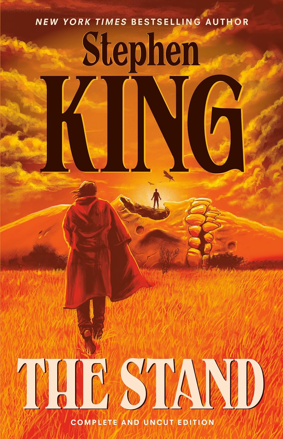 Vintage The Stand paperback book with a colorful cover featuring artwork and title text.