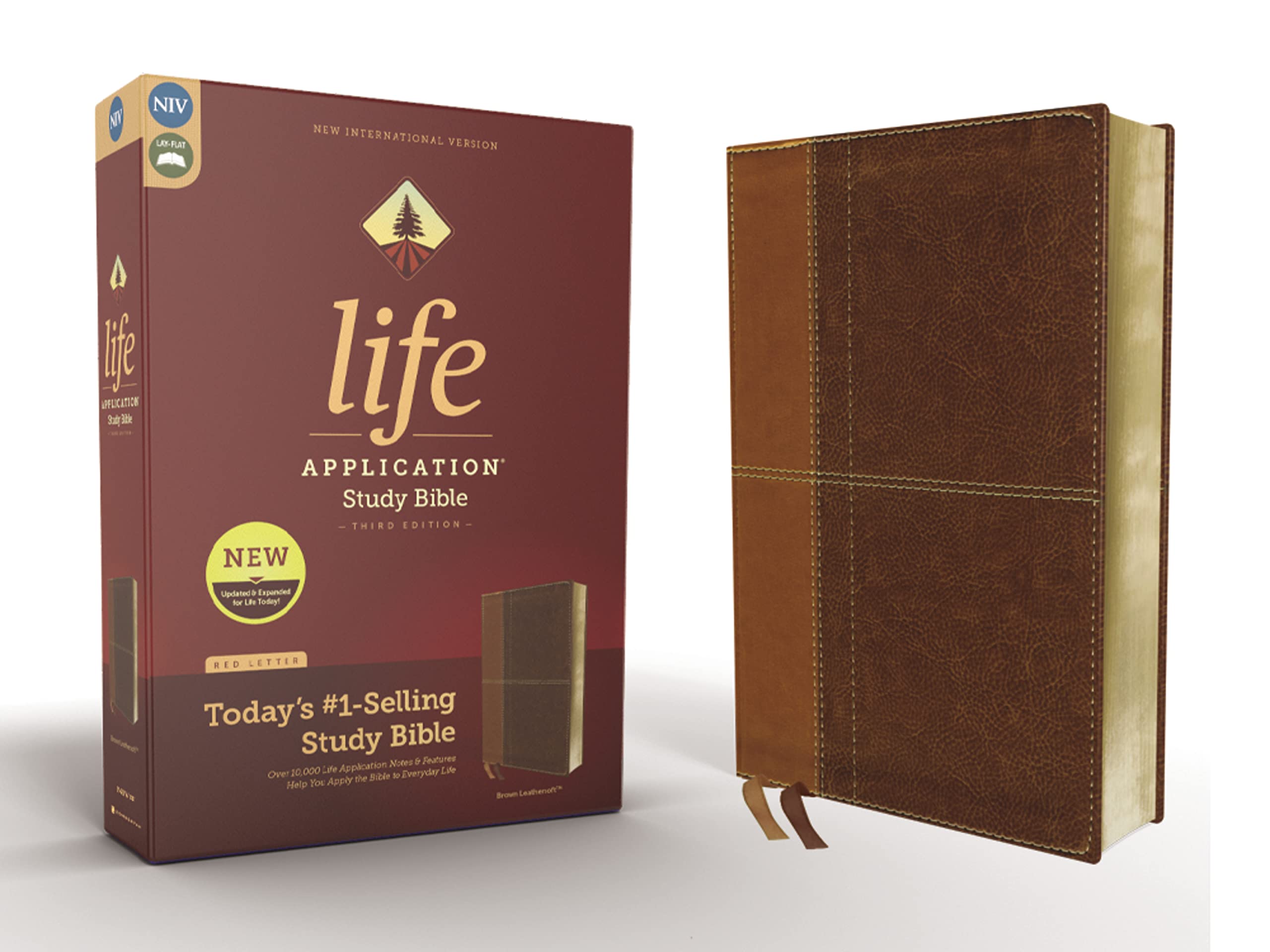 NIV, Life Application Study Bible, Third Edition, Leathersoft, Brown, Red Letter Edition SureShot Books Publishing LLC