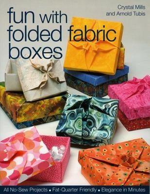 Paperback book titled "Fun with Folded Fabric Boxes" by C&T Publishing, featuring colorful fabric boxes on the cover.
