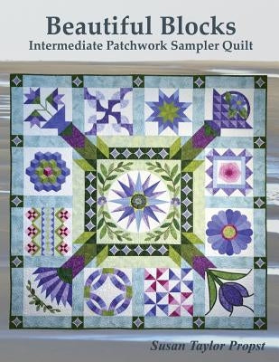 Intermediate patchwork sampler quilt book by Createspace, featuring colorful block designs on the paperback cover.