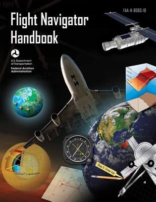 Paperback Flight Navigator Handbook by Createspace Independent Publishing Platform, showing detailed aviation navigation pages.