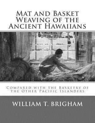 Paperback book titled "Mat and Basket Weaving of the Ancient Hawaiians" showing an open page with traditional woven mats and baskets.