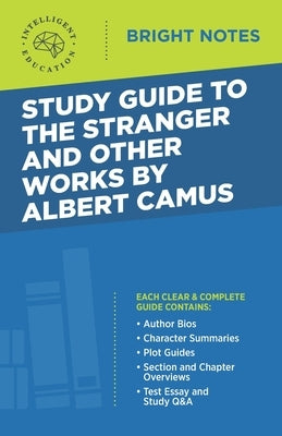 Paperback study guide to Albert Camus' The Stranger and other works, by Dexterity, featuring book cover with text and design.