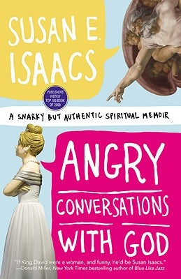 Paperback of Angry Conversations with God: A Snarky But Authentic Spiritual Memoir by Faithwords, showing the book cover with bold text.