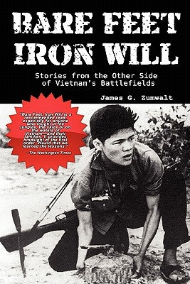 Paperback copy of "Bare Feet, Iron Will" by Fortis, featuring the book cover with title and author details.