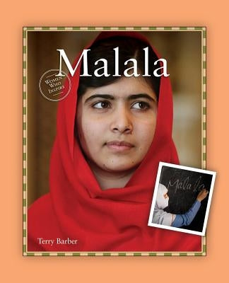 Paperback book titled "Malala" by Grass Roots Press, featuring a colorful cover with an image of Malala Yousafzai.