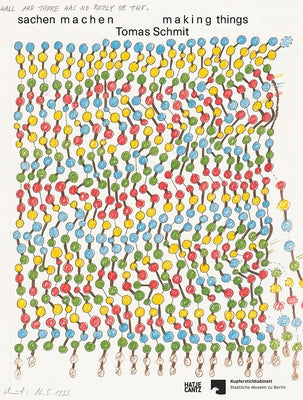 Paperback book titled "Making Things: Drawing Action Language 1970-2006" by Tomas Schmit, published by Hatje Cantz, with abstract cover art.
