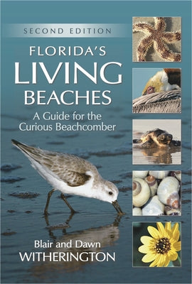 Paperback of Florida's Living Beaches guide by Pineapple Press, featuring a beach scene with sandy shores and coastal scenery.