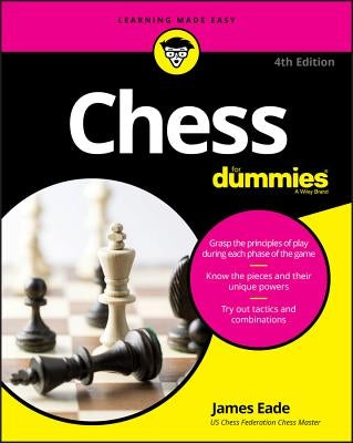 Paperback chess book titled "Chess for Dummies" by For Dummies, showing the cover with chess pieces and instructional design.