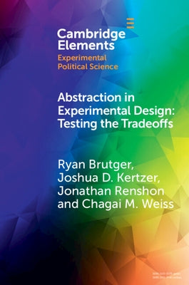 Paperback of "Abstraction in Experimental Design" by Cambridge University Press showing the book cover with abstract artwork and title text.
