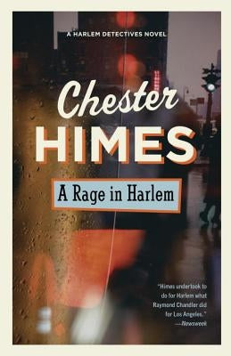 Paperback copy of "A Rage in Harlem" by Vintage Crime/Black Lizard, showing the book cover with bold title text.