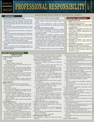 Professional Responsibility: A Quickstudy Laminated Reference Guide by Struffolino, Michele