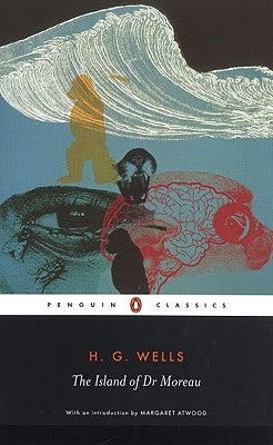 Paperback copy of The Island of Dr Moreau by Penguin Group, featuring the book cover with illustration and title text.